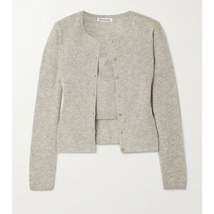 Reformation Brio Cashmere Strapless Tank And Cardigan Set